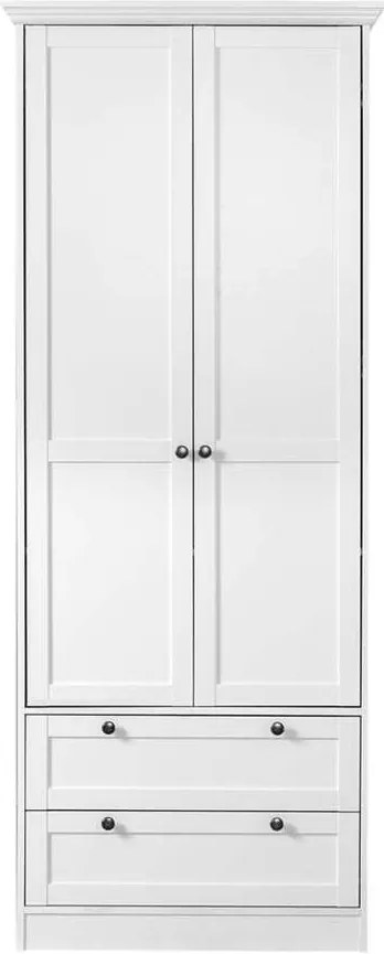 Kledingkast Vera 2-deurs - wit - 200x80x51 cm - Leen Bakker