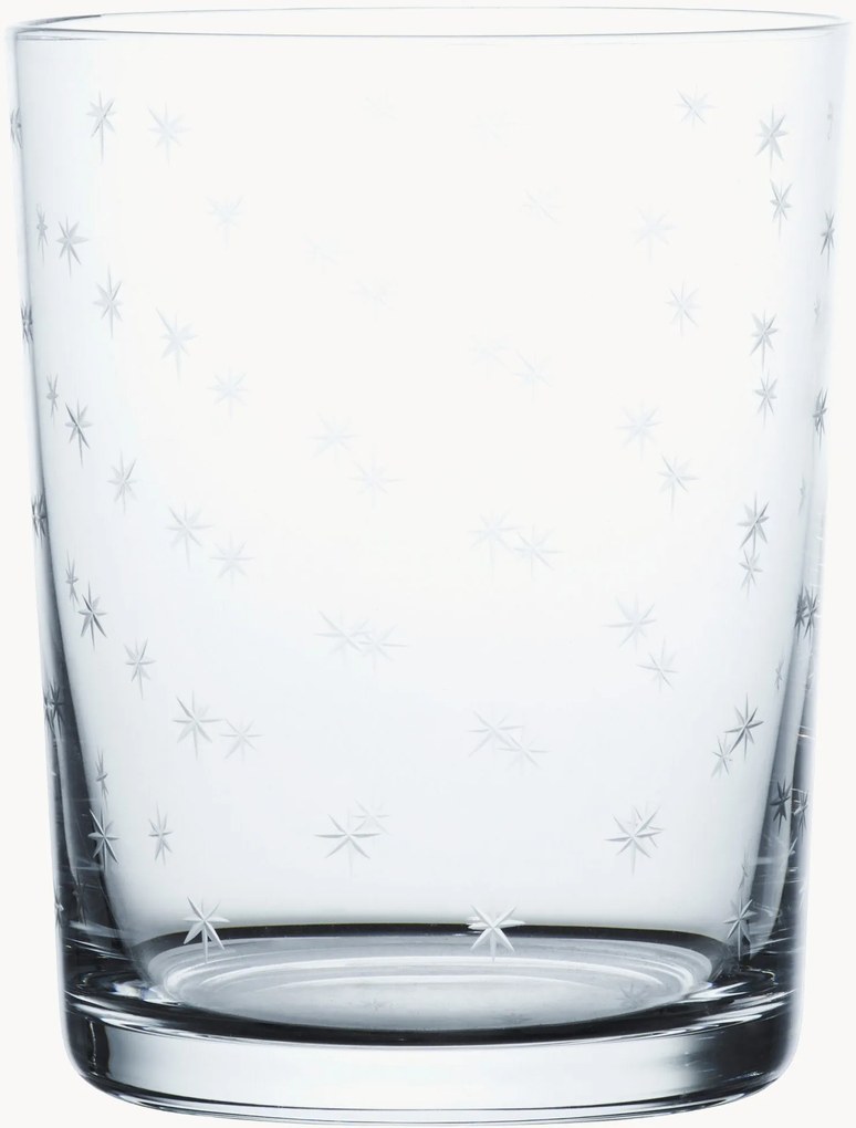 Mondgeblazen kristallen tumblers Stars, 4-delig