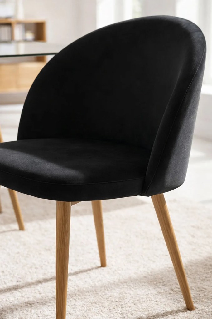 Set 4 fluwelen Vint Stoelen