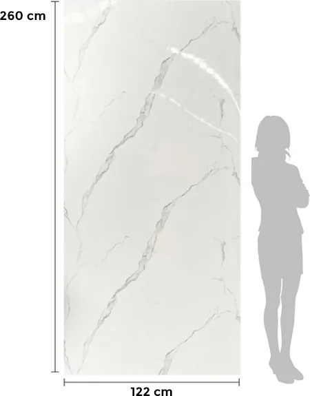 PVC Marmer Wit Glans Bianco Calacata 260x122x0,3cm