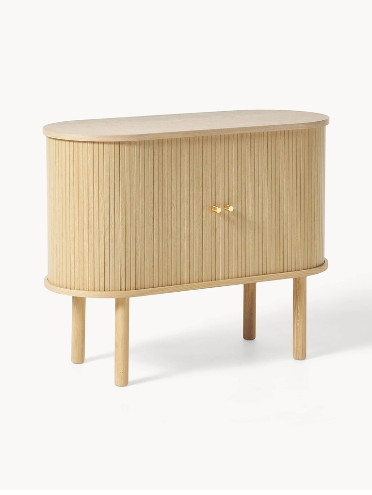 Kleine dressoir Calary met gefronste voorkant