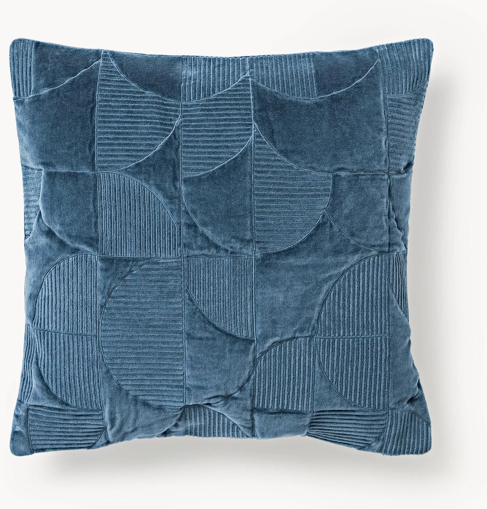 Geborduurde kussenhoes Verina met geometrisch patroon