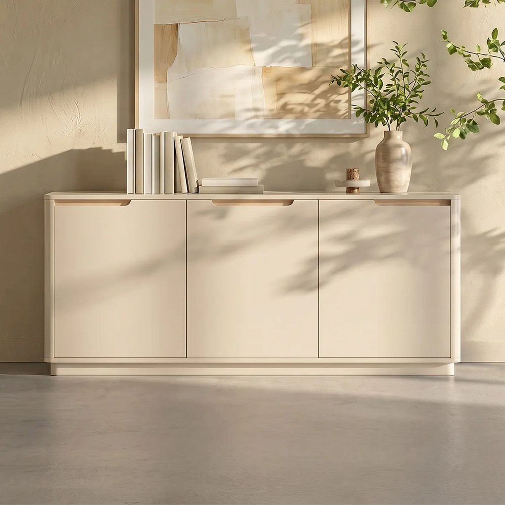 Mat Dressoir Grijsbeige 152 Cm - 152x40x75cm.
