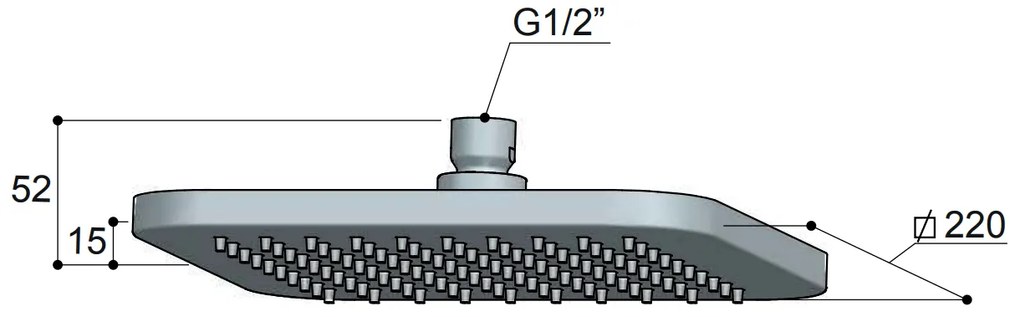 Hotbath Gal hoofddouche 22cm geborsteld nikkel PVD