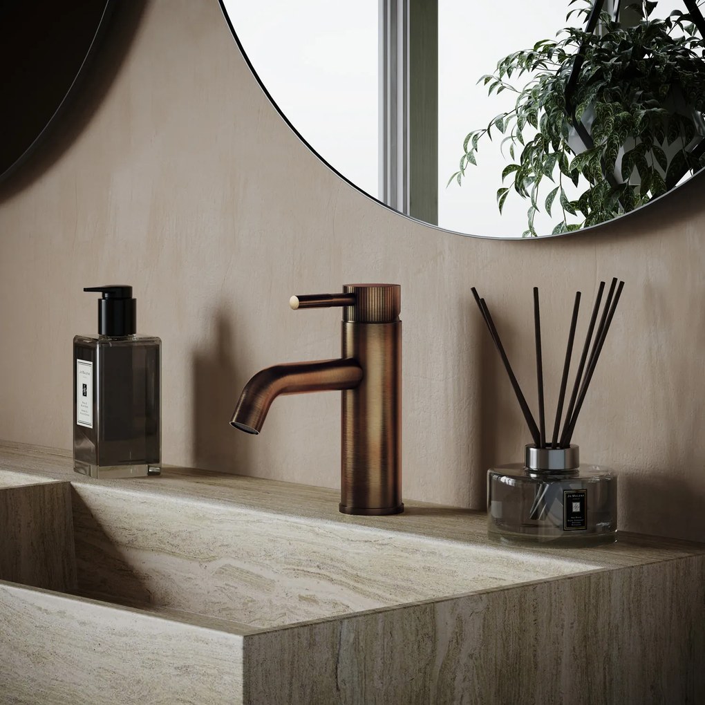 Saniclear Plus Stripes wastafelkraan verouderd messing