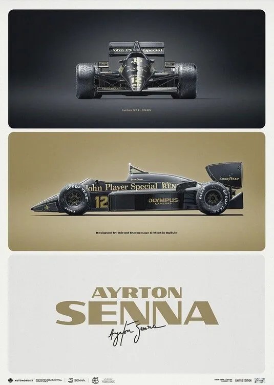 Kunstdruk Lotus 97T - Ayrton Senna - The First Win - Estoril, 1985, Automobilist