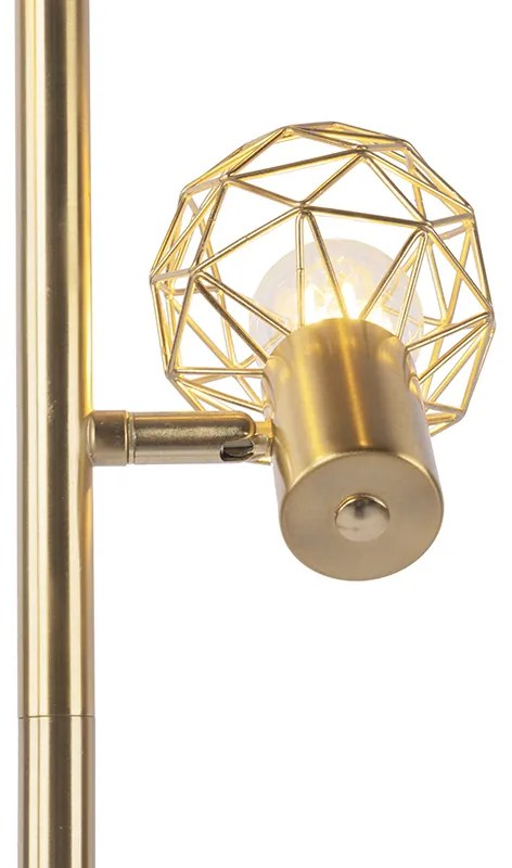 Design vloerlamp goud 3-lichts verstelbaar - Mesh