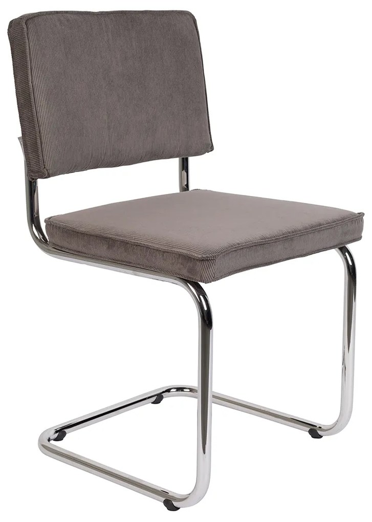Zuiver Ridge Rib Retro Stoel Ribstof Grijs