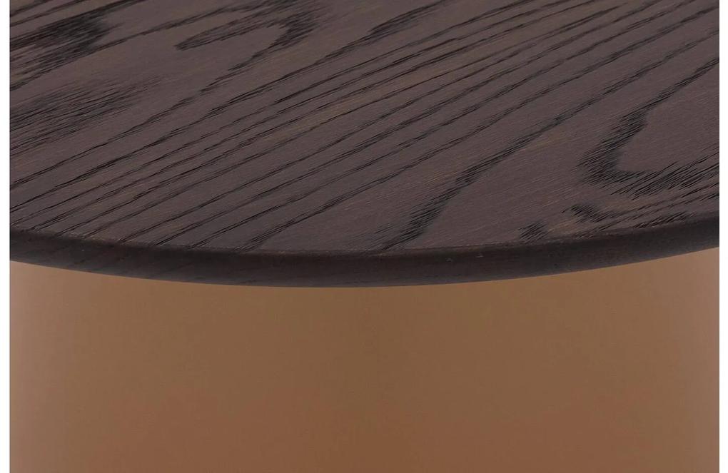 Goossens Excellent Salontafel Uniek rond, hout eiken bruin, elegant chic, 80 x 37 x 80 cm