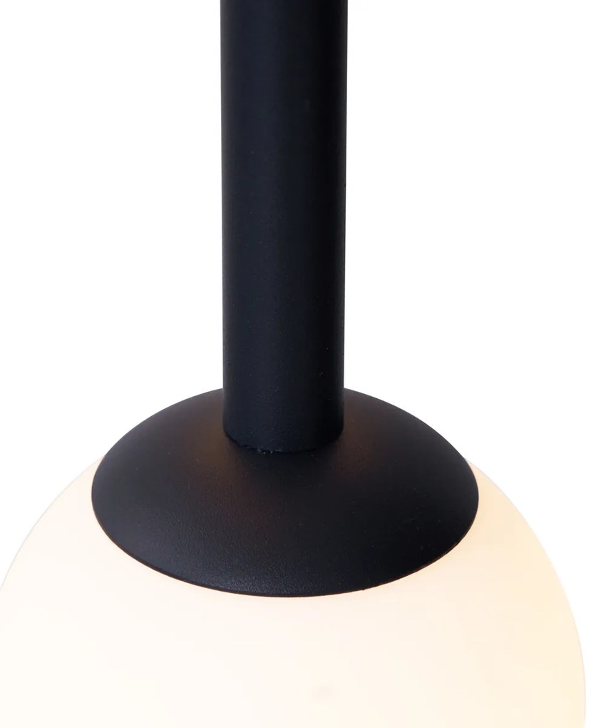 Design hanglamp zwart met mat glas 5-lichts - Vertical