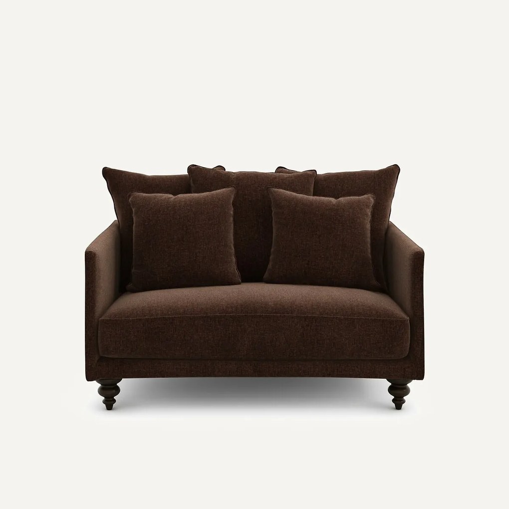 2-zits compacte bank in chenille fluweel, Lazare