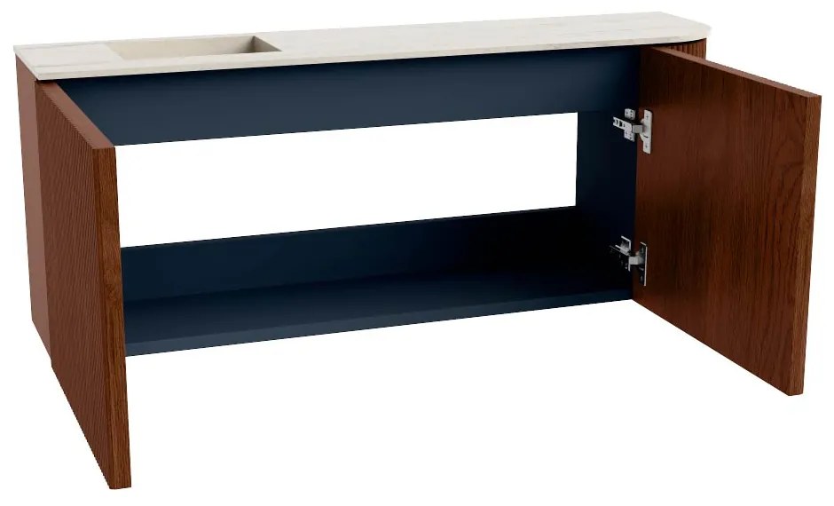 Mondiaz Joya DLux 100cm toiletmeubel ronding rechts ruby met wastafel faye links zonder kraangat meli