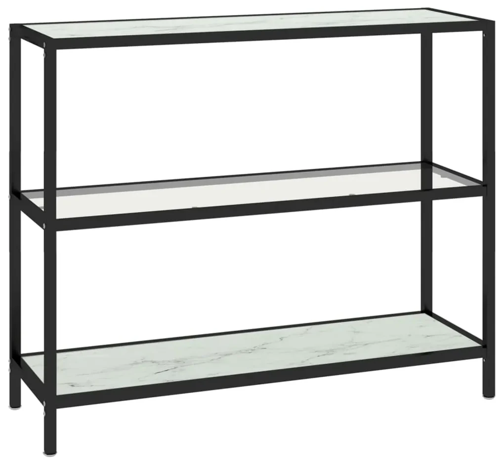 vidaXL Wandtafel 100x36x90 cm gehard glas transparant witmarmerkleurig