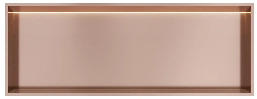 Hotbath &More inbouwnis met verlichting 30x80x10cm geborsteld koper PVD