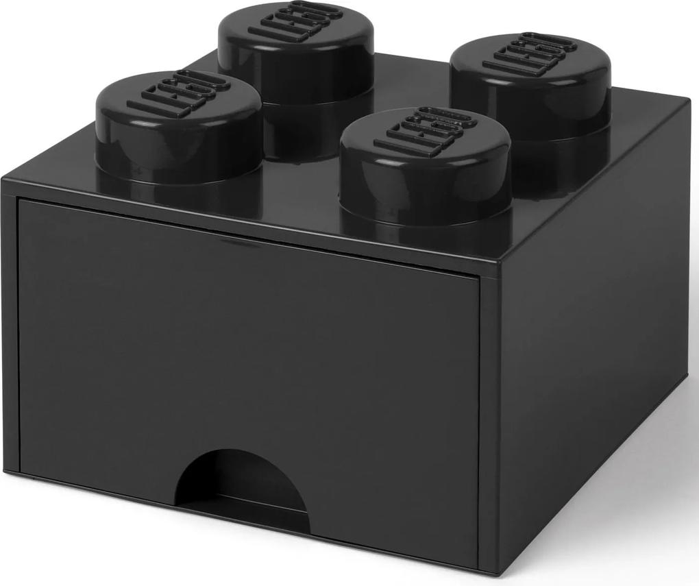 Opberglade Lego brick 4 zwart