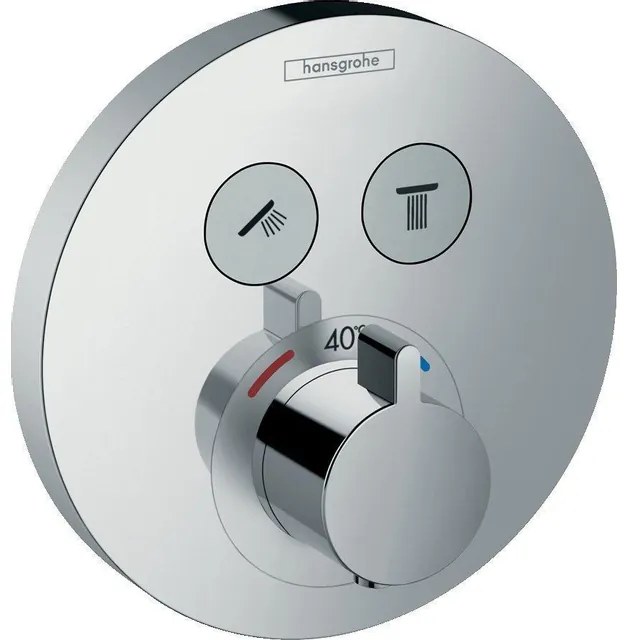 Hansgrohe ShowerSelect S afbouwdeel voor inbouwkraan thermostatisch met omstel voor 2 douchefuncties chroom 15743000