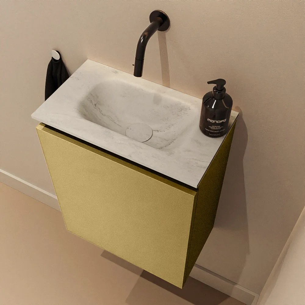 Mondiaz Ture DLux toiletmeubel 40cm oro met wastafel opalo midden zonder kraangat