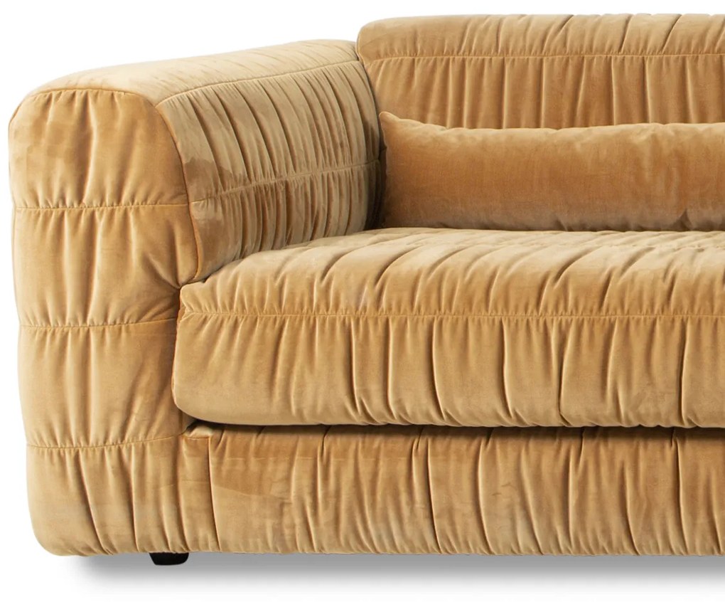 HKliving Club Couch Velvet 4-zits Bank Mosterd