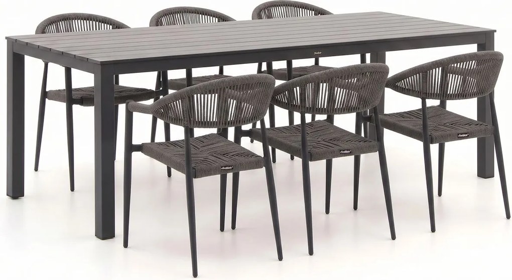 Diningset Manifesto  | 6 personen aluminium | Tuinset stapelbaar | 7-delig | Kees Smit Tuinmeubelen