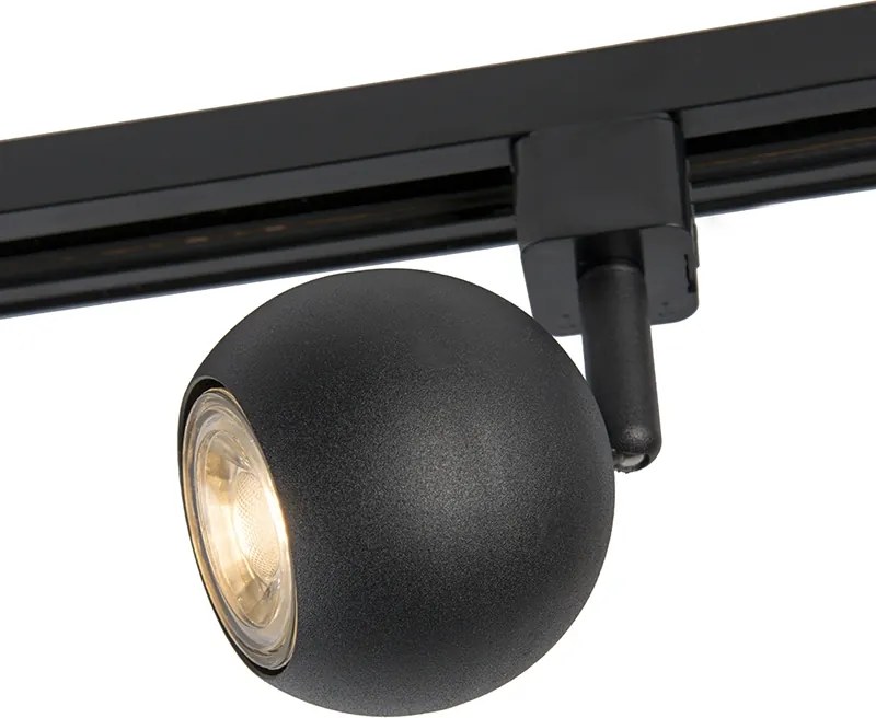 Moderne rail spot zwart 1-fase - Iconic Gissi