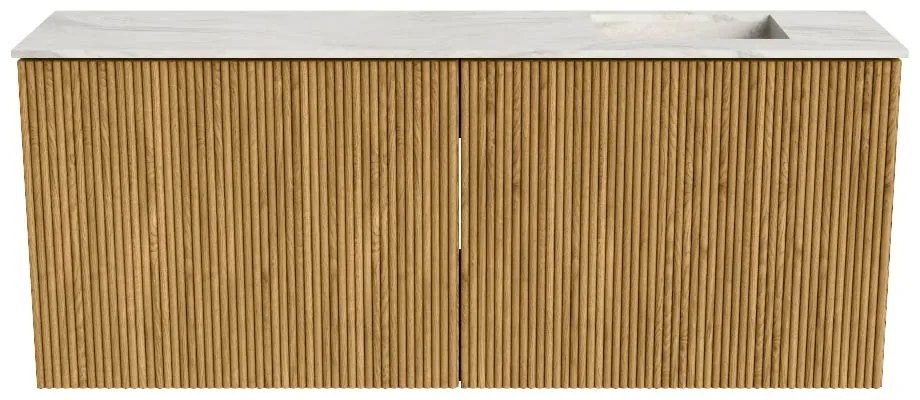 Mondiaz Joya DLux 100cm toiletmeubel oak met wastafel faye rechts 1 kraangat ostra