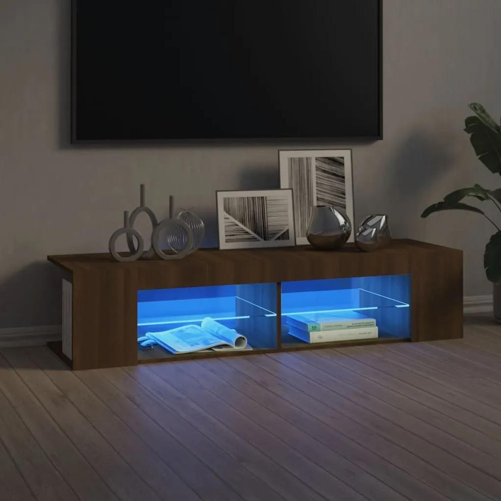 vidaXL Tv-meubel met LED-verlichting 135x39x30 cm bruineikenkleurig