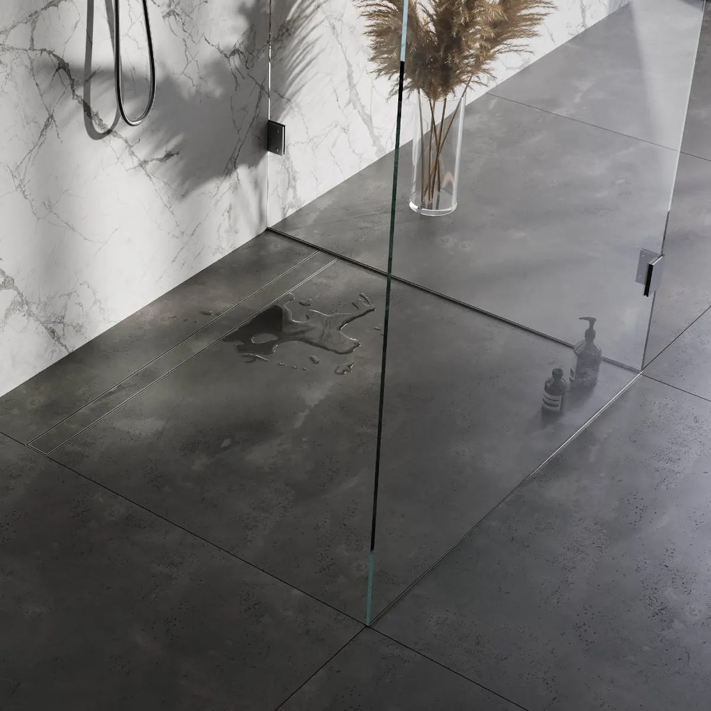 Brauer douchegoot 120x7cm met multifunctioneel rooster en flens RVS geborsteld