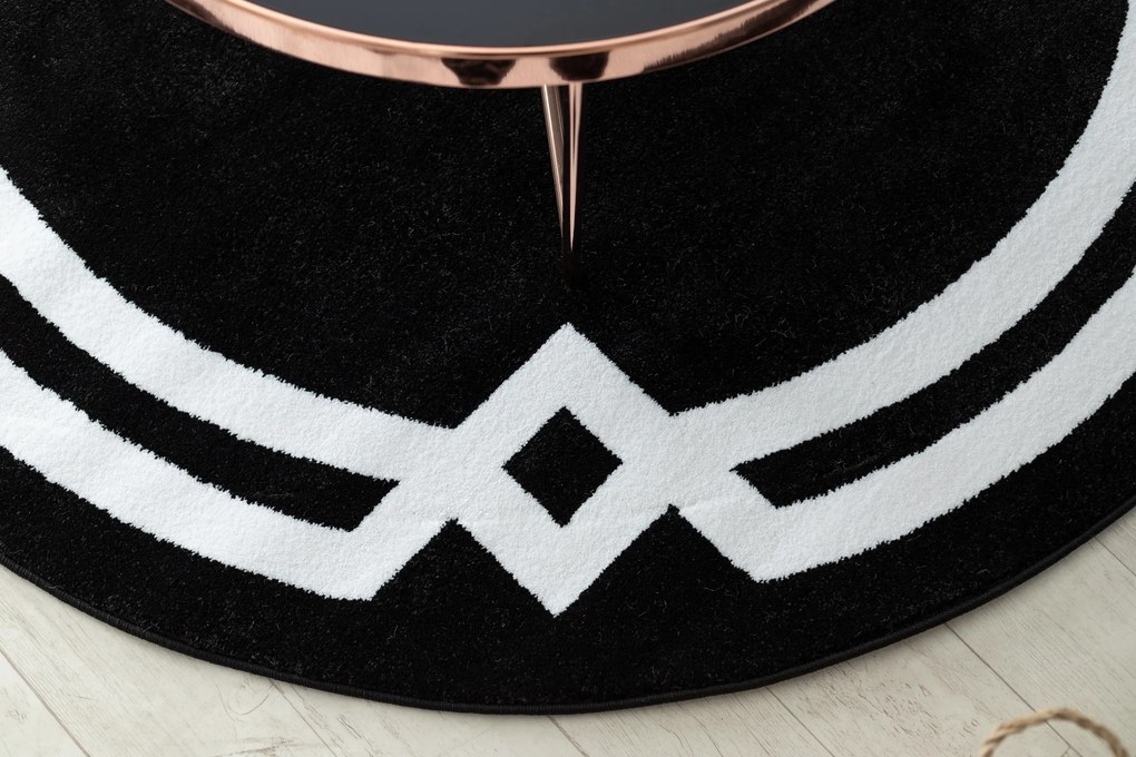 Tapijt HAMPTON Lux ROND zwart