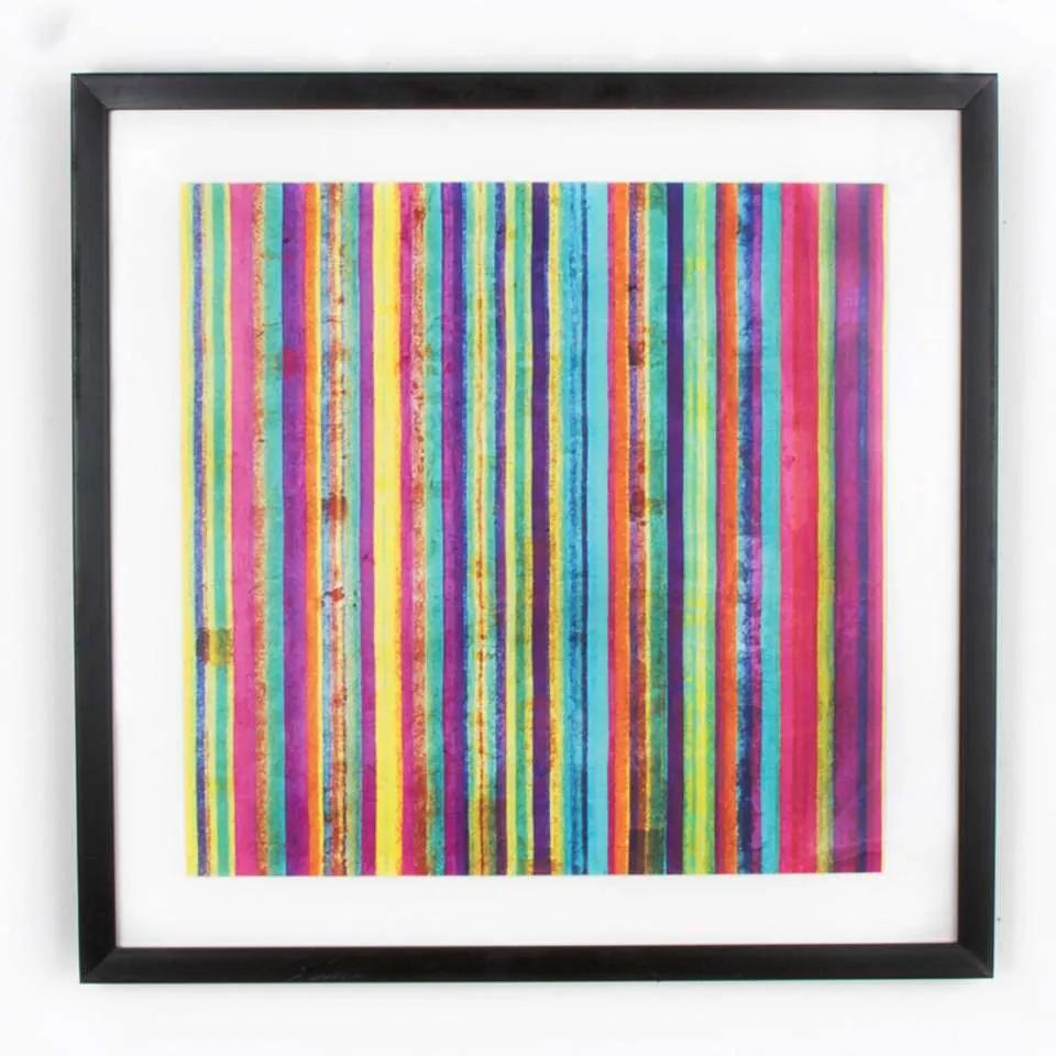Art For The Home schilderij Neon Streep - multikleur - 50x50 cm - Leen Bakker