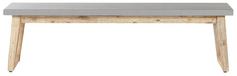 Tuinbank betonlook/acaciahout grijs/lichtbruin 160 cm ORIA Beliani