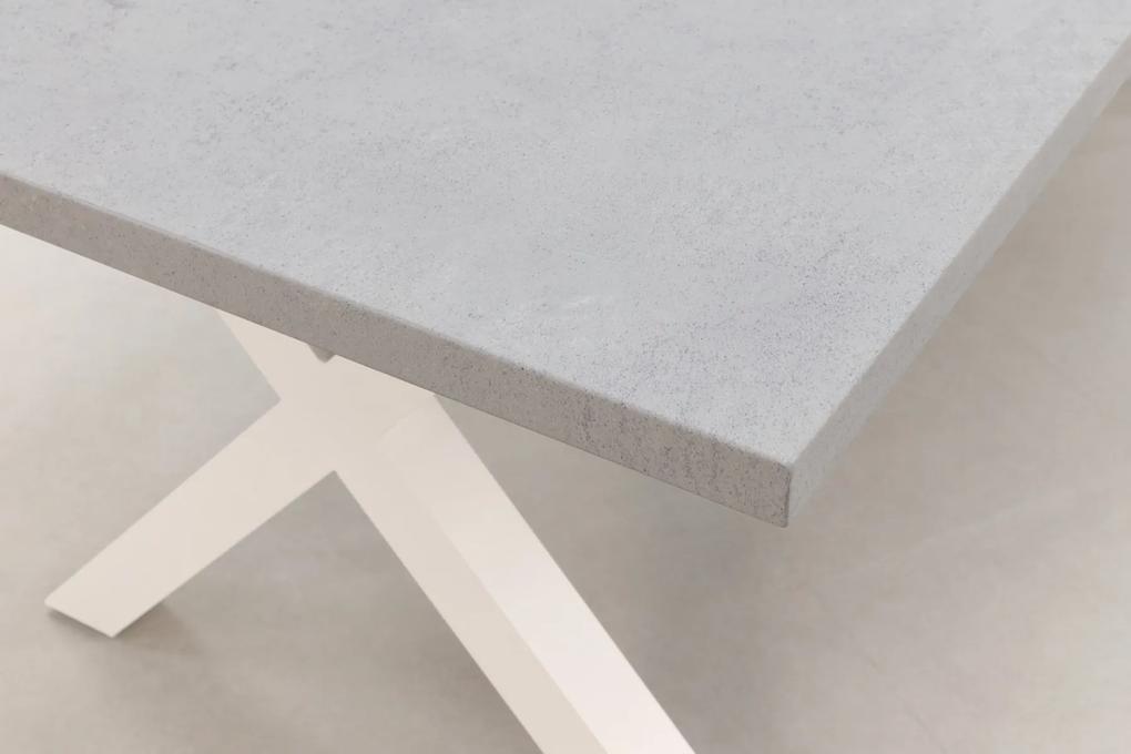 Verona betonlook tuintafel 220 x 100 cm. - White