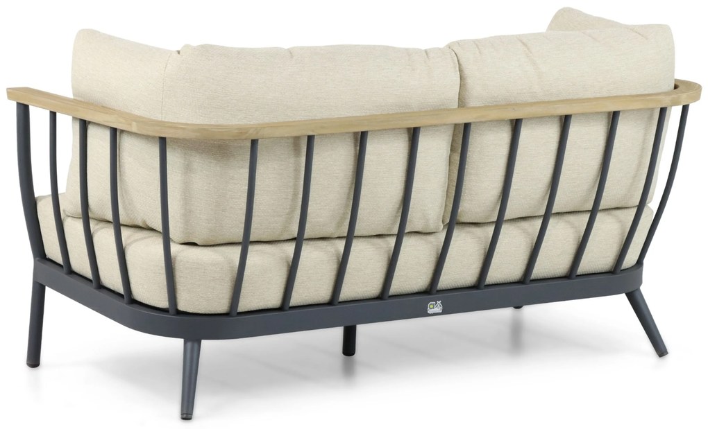 Stoel en Bank Loungeset 4 personen Aluminium/Teak Grijs  Apple Bee Condor