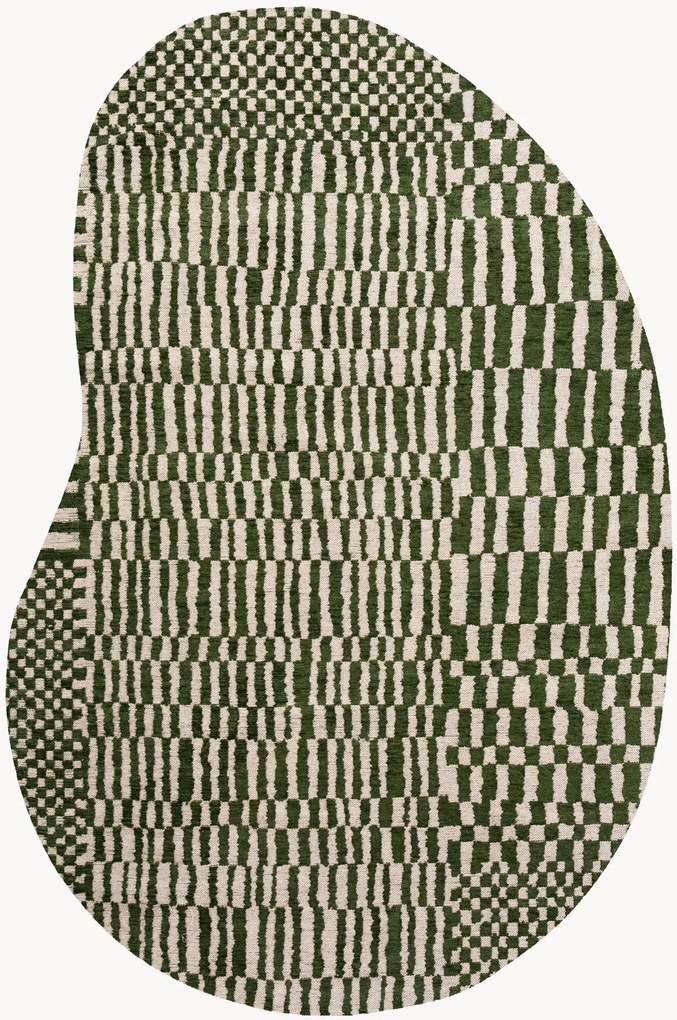 Wasbaar jacquard in- & outdoor vloerkleed Berber in organische vorm