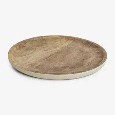 Ronde Decoratieve Dienblad Ø30 Cm Van Mangohout Fruela Licht Mangohout - Sklum