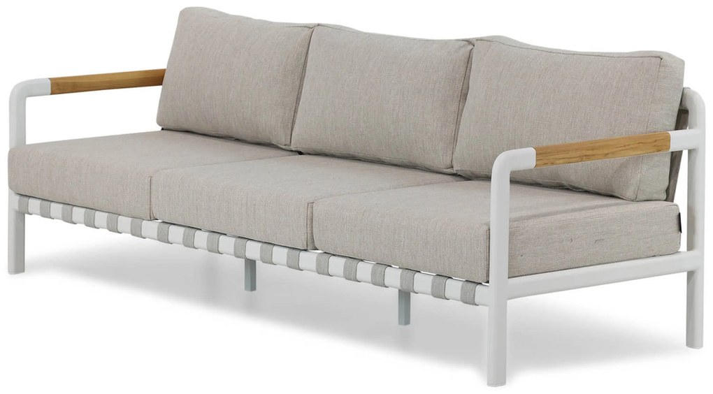 Stoel en Bank Loungeset 5 personen Aluminium Wit Coco Avellino