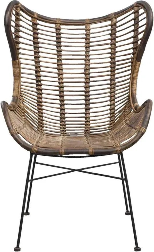 Fauteuil Jasmine - rotan - tabak - Leen Bakker