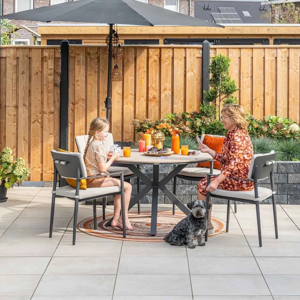 Garden Impressions Dane tuinset 5-delig - Tulli tuintafel Ø122 cm