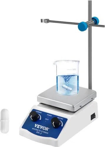 VEVOR SH-2 Magnetische roerder met verwarmingsplaat 180W Magnetische roerder Verwarmingsplaat 120*120mm Magnetische roerder Mixer 1L