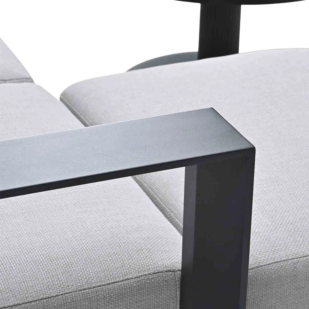 Garden Impressions Malakka loungeset 3-delig chaise longue - donker grijs