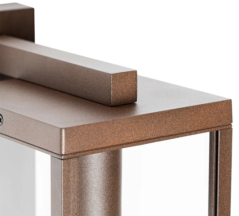 Buiten wandlantaarn roestbruin IP44 met schemersensor - Charlois