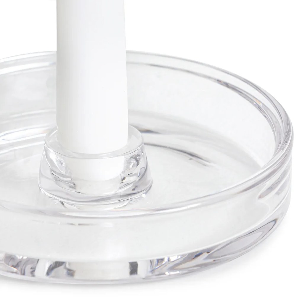 Ronde kaarshouder in transparant glas, Sila