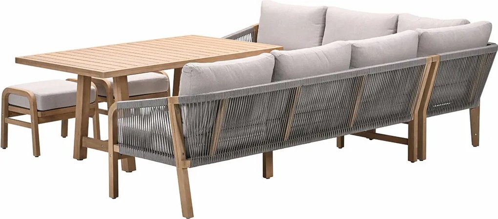 Garden Impressions Alora lounge dining set 5-delig links - grey sand