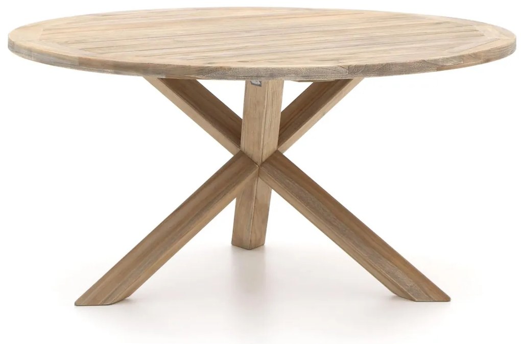 + 10% kassakorting | Tuin eettafel ROUGH | Rond  | Tuintafel Teakhout | Ø150cm | 6 personen | Kees Smit Tuinmeubelen