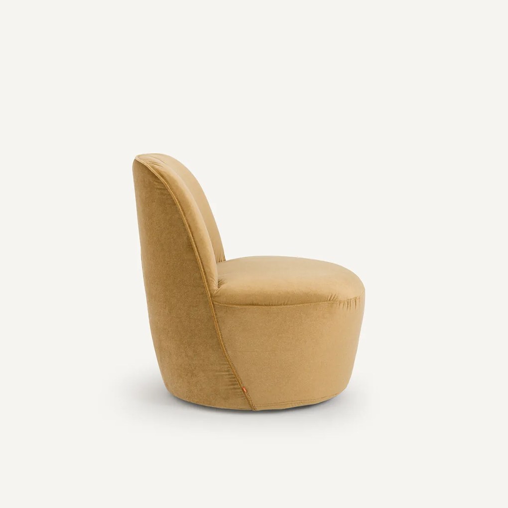 Draaifauteuil in fluweel/linnen, Rosebury