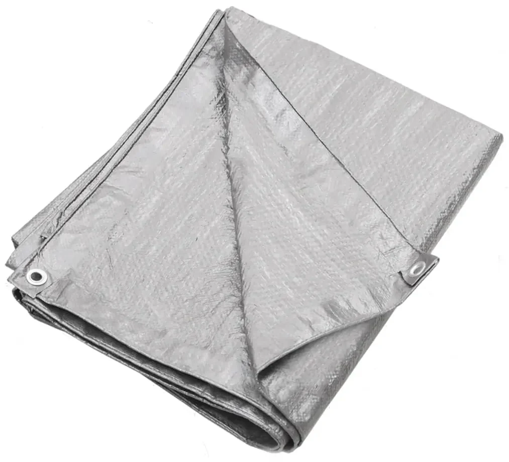vidaXL Dekzeil 90 g/m² 3x3 m HDPE grijs