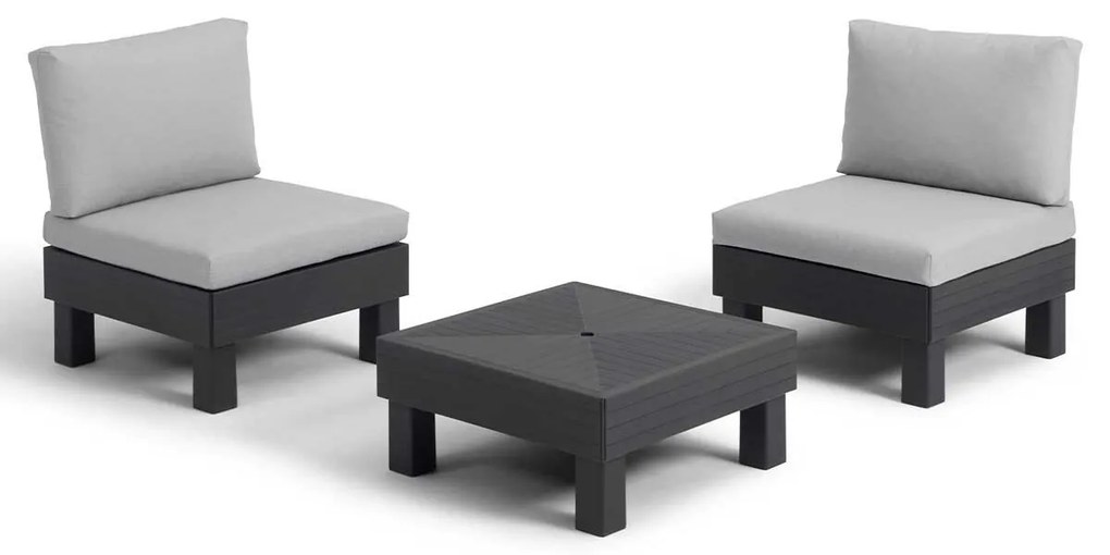 Keter Balkon loungeset 3-delig donker grijs