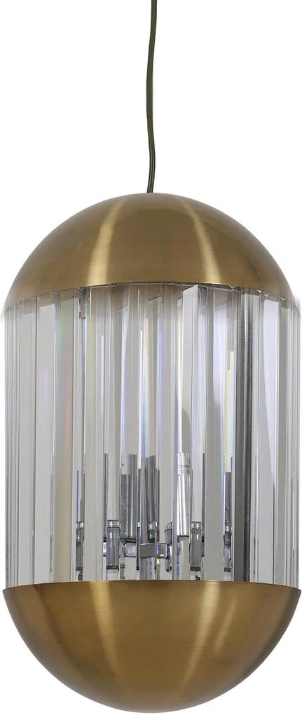 Hanglamp Grayson brons+transparant Ø 24 x 45 cm