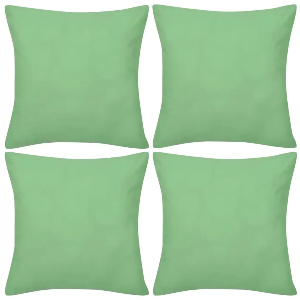 vidaXL Kussenhoezen katoen 80 x 80 cm appeltjesgroen 4 stuks