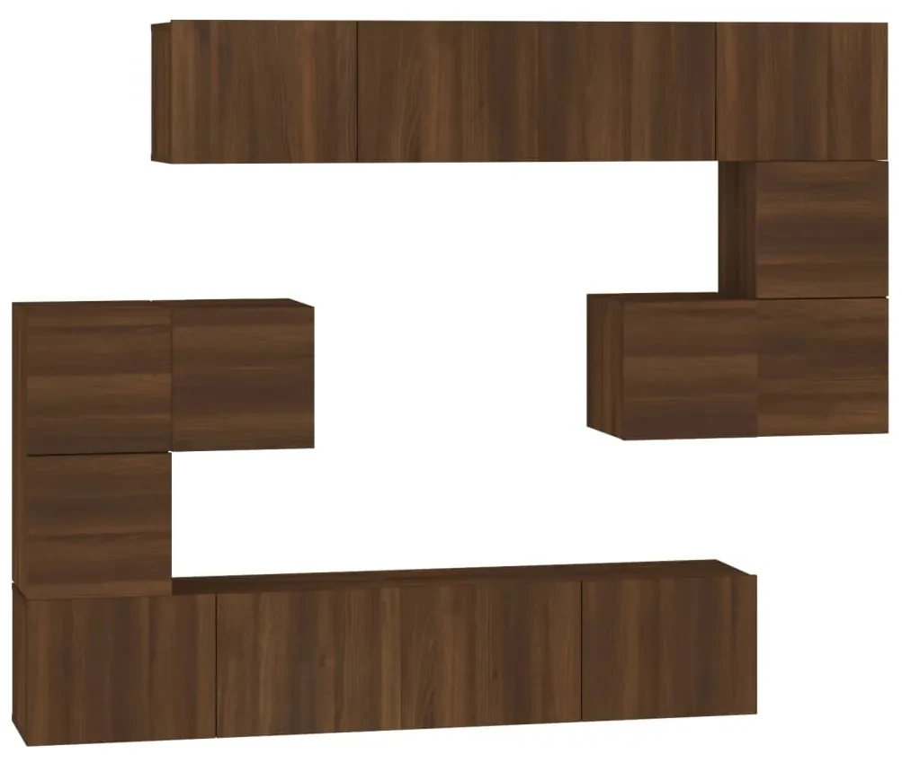 vidaXL Tv-wandmeubel bewerkt hout bruineikenkleurig