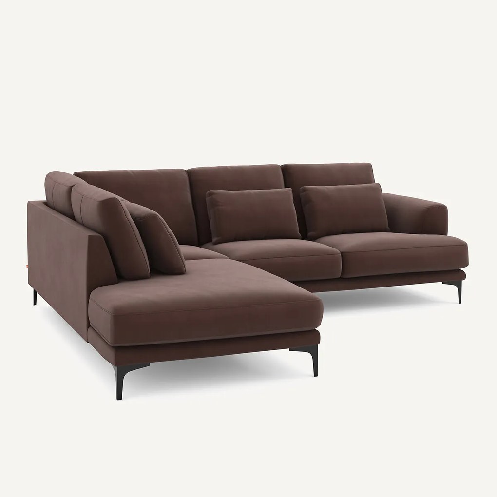 Rechtse hoekbank met leuning in linnenfluweel, Marsile